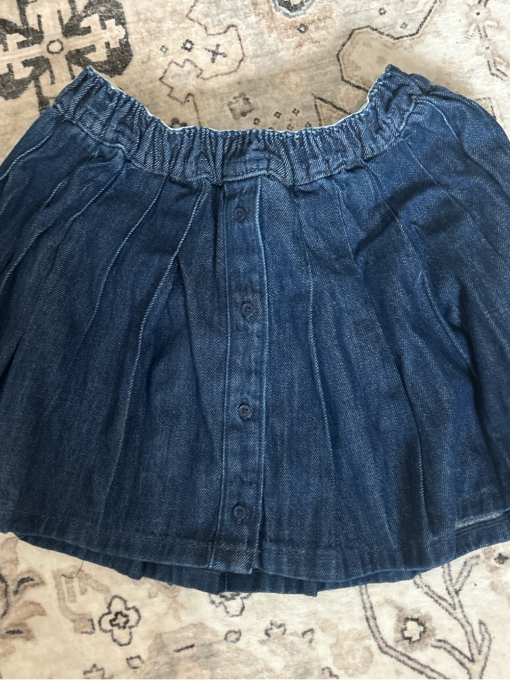 aerie Dark Blue Denim Button-Front Mini Skirt